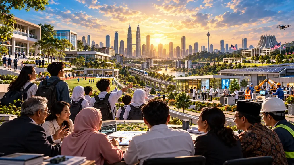 Generasi muda dan pelbagai profesion membayangkan masa depan Malaysia yang lebih maju.