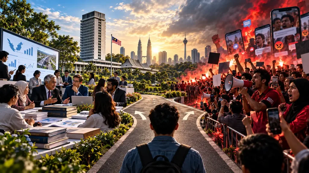Perbincangan data dan dasar dibandingkan dengan demonstrasi politik yang beremosi.