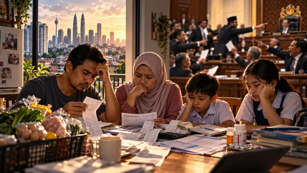 Keluarga Malaysia berdepan kos sara hidup sedangkan perbahasan politik terus berlangsung.