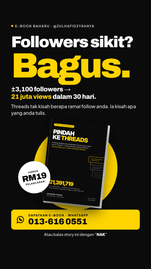 Poster: Followers sikit? Bagus. ±3,100 followers, 21 juta views dalam 30 hari
