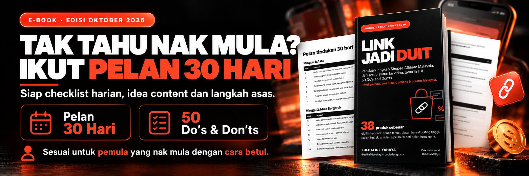 Tak tahu nak mula? Ikut pelan 30 hari dalam e-book Link Jadi Duit