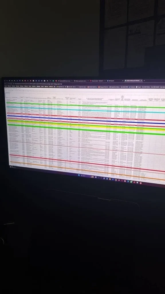 Permulaan semuanya: kerja Excel dan data yang saya susun sendiri.