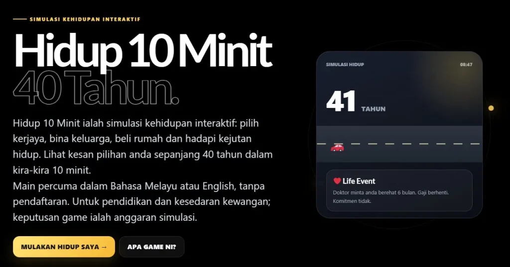 Life is not just a game. Tengah ada duit banyak-banyak, tiba-tiba diuji. Kalau tiada perlindungan, duit simpanan yang dikumpul bertahun-tahun pun boleh habis.