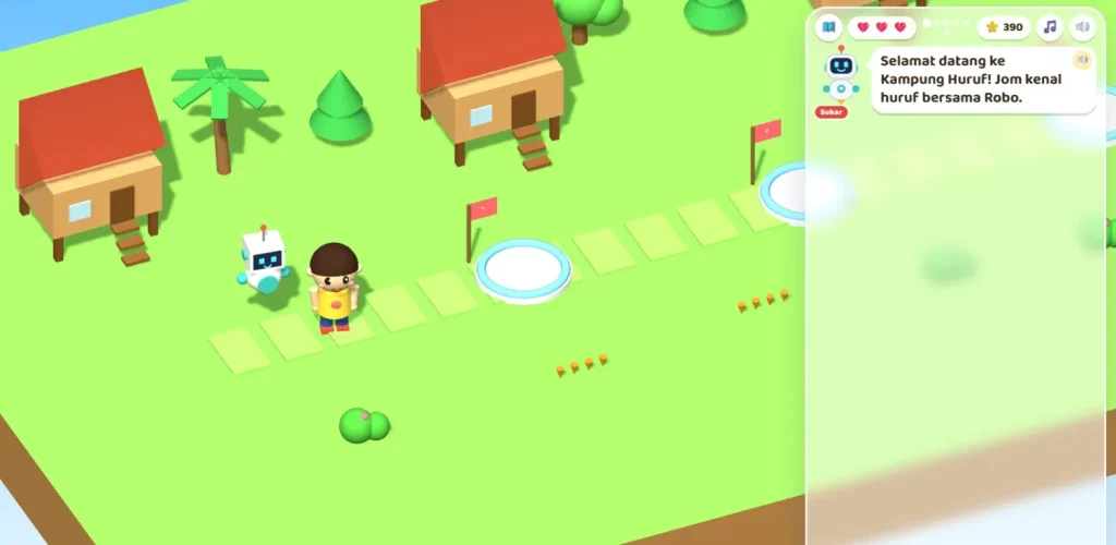 Eksperimen menghasilkan dunia permainan berkonsep low-poly.